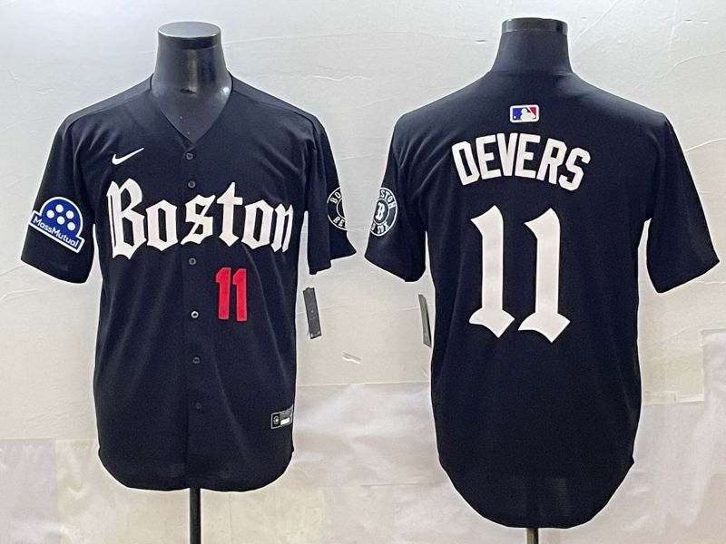 Men 2025 Boston Red Sox #11 Devers Black Five generations Joint Name Nike MLB Jersey style 8->boston red sox->MLB Jersey